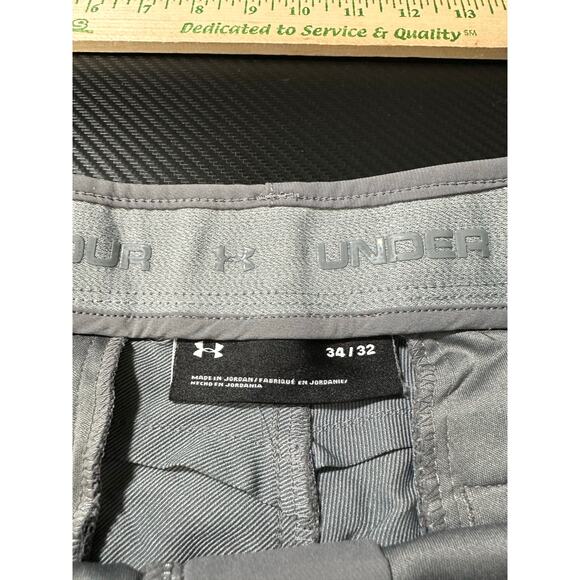 Under Armour Match Play Golf Pants Grey Loose Tapered Leg Size 34x32 Performance - Picture 3 of 12